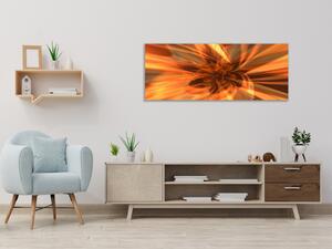 Obraz sklenený abstraktný ohnivý kvet - 30 x 60 cm