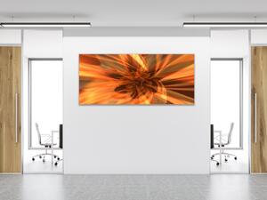 Obraz sklenený abstraktný ohnivý kvet - 30 x 60 cm