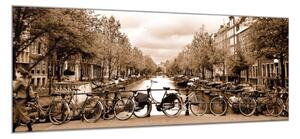 Obraz sklenený centrum Amsterdamu - 50 x 100 cm