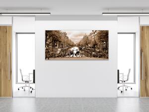 Obraz sklenený centrum Amsterdamu - 30 x 60 cm