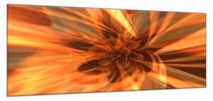 Obraz sklenený abstraktný ohnivý kvet - 50 x 100 cm