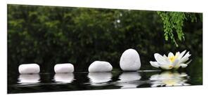 Obraz sklenený rad kameňov a lekien - 40 x 60 cm