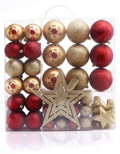 FLHF Sada vianočných ozdôb SUSI - zlato-červená - 76 kusov