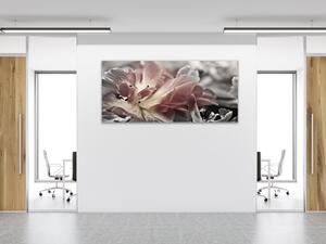 Obraz sklenený abstrakt kvet tulipánu zblízka - 34 x 72 cm