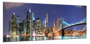 Obraz sklenený mesto New York Manhattan - 50 x 100 cm
