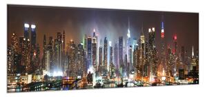 Obraz sklenený mesto nočné New York - 50 x 100 cm