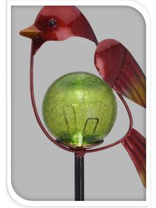 Solárna lampa Bird červená, 13 x 6 x 52 cm