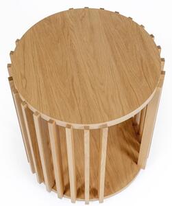 Odkladací stolík z dubového dreva Woodman Drum, ø 53 cm