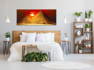 Obraz sklenený pyramídy údolia Gizy - 50 x 100 cm