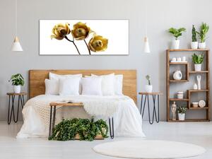 Obraz sklenený kvet drevené ruže - 30 x 60 cm