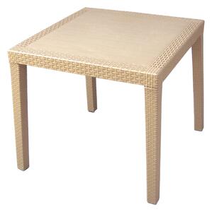 Záhradný stôl Ratan Lux, 73 x 75,5 x 75,5 cm, champagne