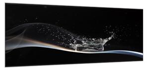 Obraz sklenený abstraktná vlna s kockou ľadu - 30 x 60 cm