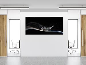 Obraz sklenený abstraktná vlna s kockou ľadu - 30 x 60 cm