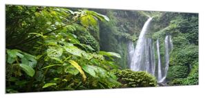 Obraz sklenený vodopády v lese - 40 x 60 cm
