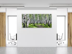 Obraz sklenený brezový les - 30 x 60 cm