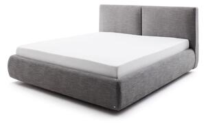 Tmavosivá čalúnená dvojlôžková posteľ s úložným priestorom s roštom 180x200 cm Atesio – Meise Möbel