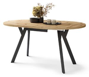 ALDO Dub Artisan/čierne nohy - OKRÚHLY LOFTOVÝ/INDUSTRIÁLNY ROZKLADACÍ STÔL DO OBÝVAČKY/JEDÁLNE