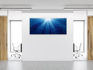 Obraz sklenený modré svetelné lúče - 50 x 100 cm