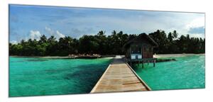 Obraz sklenený ostrov Maledivy - 40 x 60 cm