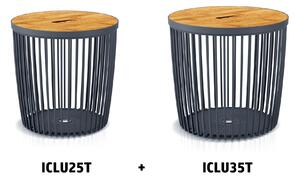 Prosperplast Set 2 univerzálnych košov CLUBO s bambusovými vekami 25+35l antracit