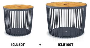 Prosperplast Set 2 univerzálnych košov CLUBO s bambusovými vekami 50+100l antracit