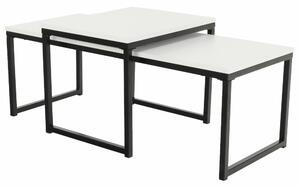 TEMPO Set 2 konferenčných stolíkov, matná biela / čierna, KASTLER NEW TYP 2