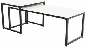 TEMPO Set 2 konferenčných stolíkov, matná biela / čierna, KASTLER NEW TYP 2