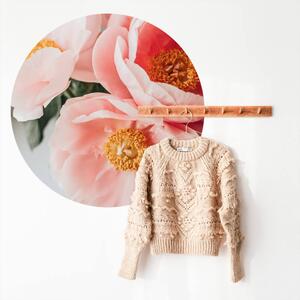INSPIO-textilná prelepiteľná nálepka - Nálepky na stenu za vešiak - Kvety