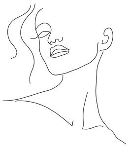 Ilustrácia Minimal woman face line art, Veronika Boulová
