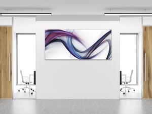 Obraz sklenený modro fialova vlna - 30 x 60 cm