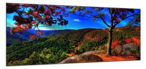 Obraz sklenený panorama jesenné hory - 50 x 100 cm
