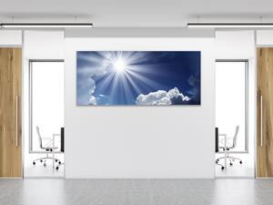 Obraz sklenený slnko na modrom nebi - 50 x 100 cm