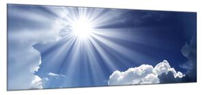 Obraz sklenený slnko na modrom nebi - 40 x 60 cm