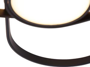 Dizajnové stropné svietidlo čierne vrátane LED 3-stupňovo stmievateľné - Spa