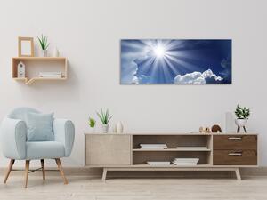 Obraz sklenený slnko na modrom nebi - 30 x 60 cm
