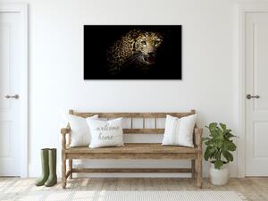 Obraz sklenený hlava leoparda - 30 x 60 cm