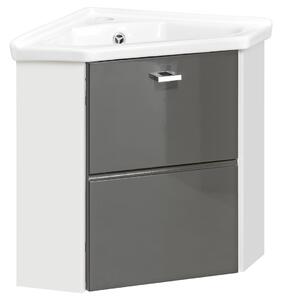 CMD COMAD - Kúpeľňová skrinka pod umývadlo Finka Grey - šedá - 40x53x40 cm