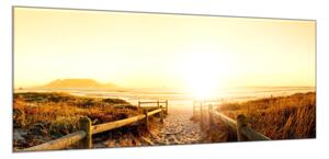 Obraz sklenený západ slnka nad morom - 40 x 60 cm