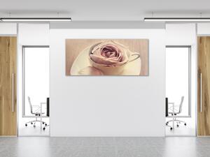 Obraz sklenený kvet ruže v šálke - 50 x 100 cm