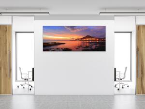 Obraz sklenený západ slnka s odrazom v mori - 30 x 60 cm