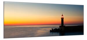 Obraz sklenený maják v západu slnka - 40 x 60 cm