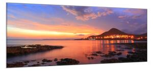 Obraz sklenený západ slnka s odrazom v mori - 50 x 100 cm