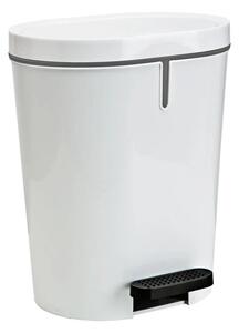 Denox Oval pedálový odpadkový kôš 25 l, plast, biely, 25 l