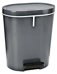 Denox Oval pedálový odpadkový kôš 25 l, plast, antracitový, 25 l