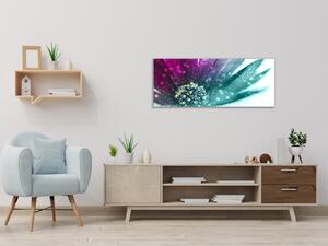 Obraz sklenený abstraktný kvet margarétky - 30 x 60 cm