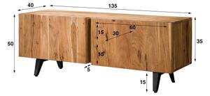 TV-skrinka 28-50 Block 135cm Drevo Acacia-Komfort-nábytok