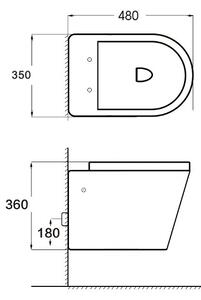 SCHWAB SET WC 199 podomietková nádržka pre zamurovanie 3/6l, DN110mm + Mexen Rico WC misa Rimless, WC sedátko so spomaľovacím mechanizmom, Slim, duro…