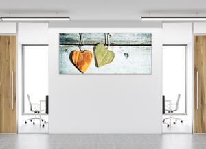 Obraz sklenený rustikálne srdce - 50 x 100 cm