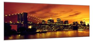 Obraz sklenený Brooklynský most v západe slnka - 50 x 100 cm