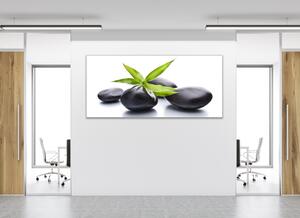 Obraz sklenený zen kamene a bambus - 30 x 60 cm